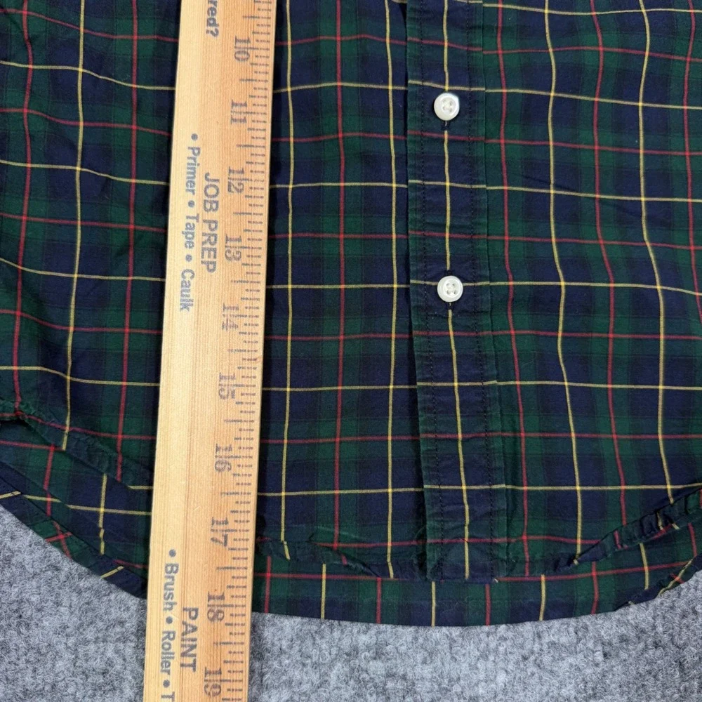 Polo Ralph Lauren Plaid Button Down Shirt Boys 5 Green Cotton EUC